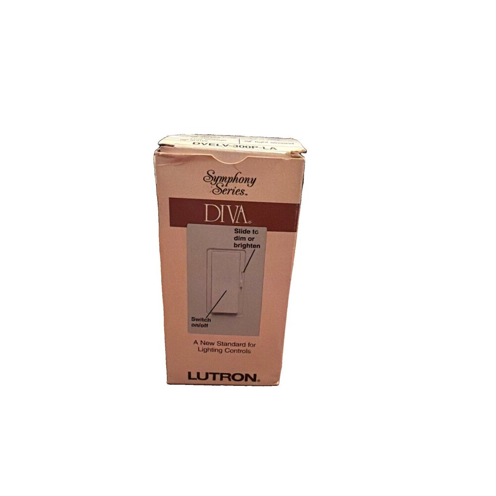 LUTRON DVELV-300P-LA DIVA 300W ELV SINGLE POLE DIMMER LIGHT ALMOND NEW